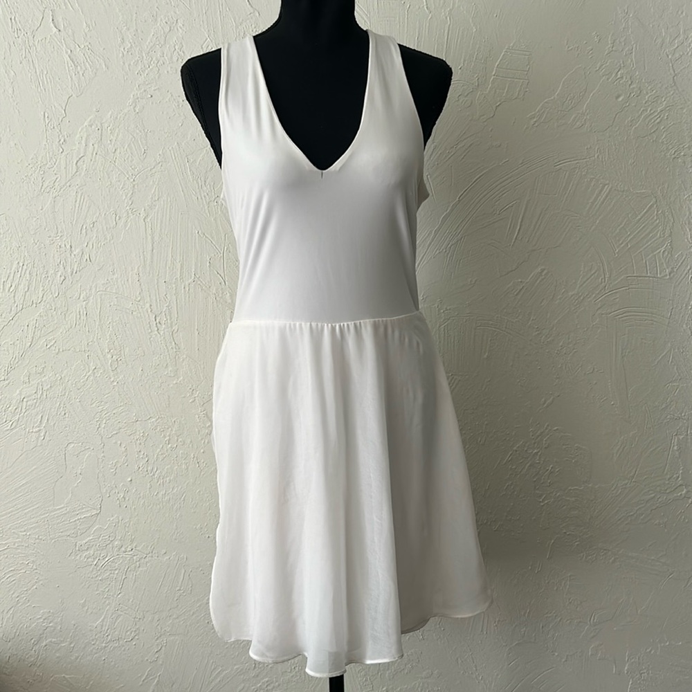 White flowy cutout athletic dress